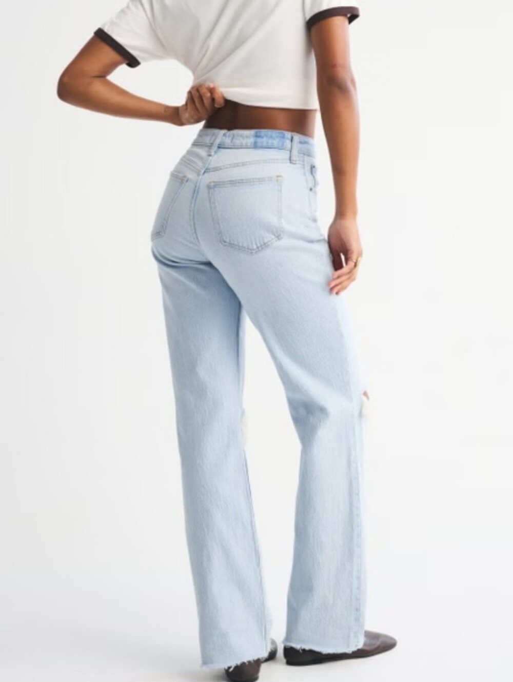 Abercrombie & Fitch The 90s Relaxed Jeans High Rise Light Wash Size 18 Short